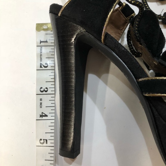 Colin Stuart Black Lace up Leather Heels. Sz 7 - Picture 5 of 7